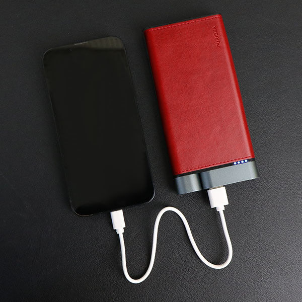 10000mAh Metallstrombank Lederveredelung Patent Design Leuchter Typ