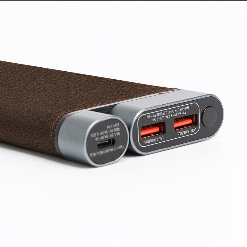 10K MAh PD Power Bank Handgefertigte Lederhülle Metallanschlüsse 3 Ladegerät