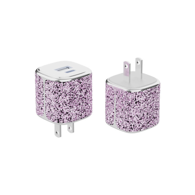 Patentententwurf Typ C Wandladegerät 35 Watt Doppelanschlüsse Mini GaN Ladegerät Diamant-Schale