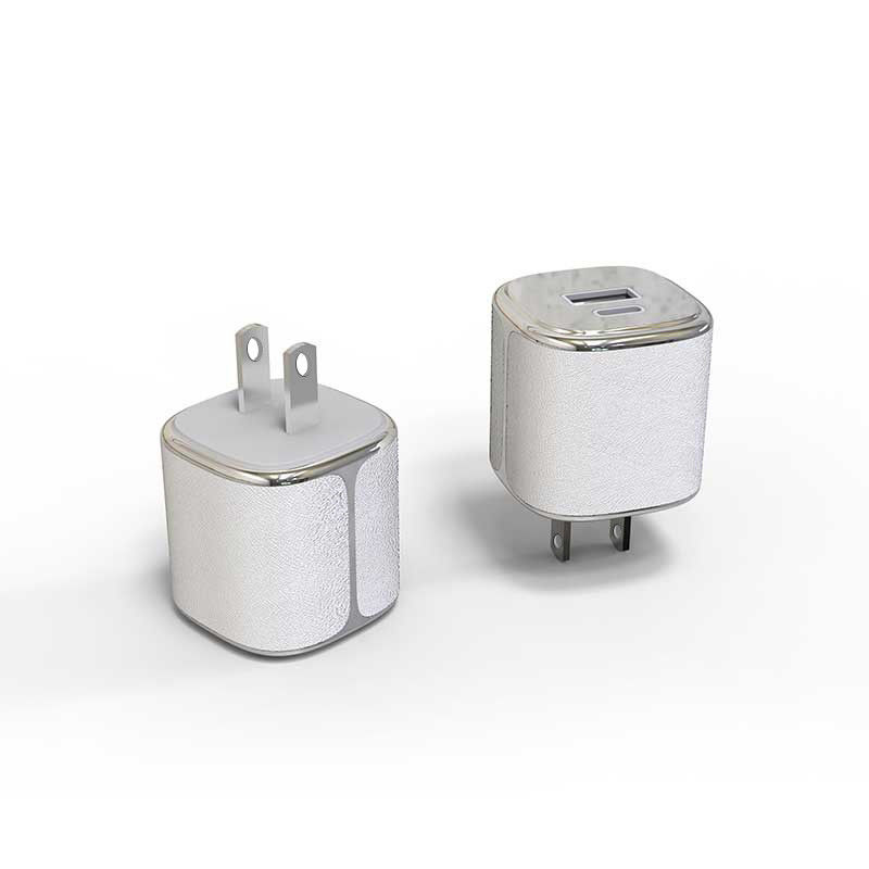 Leistungsfähiges Wandladegerät Typ C USB-C und USB-A PD GaN Wandladegerät mit Lederschalen